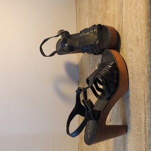 New Free People X Jeffrey Campbell Haven Black Leather Women's Clogs Us 8.5